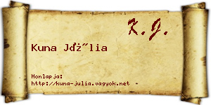 Kuna Júlia névjegykártya